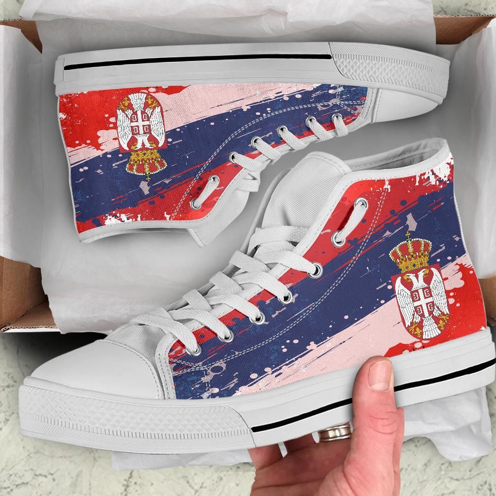 Serbia High Top Shoes Serbia National Flag and Emblem RLT7