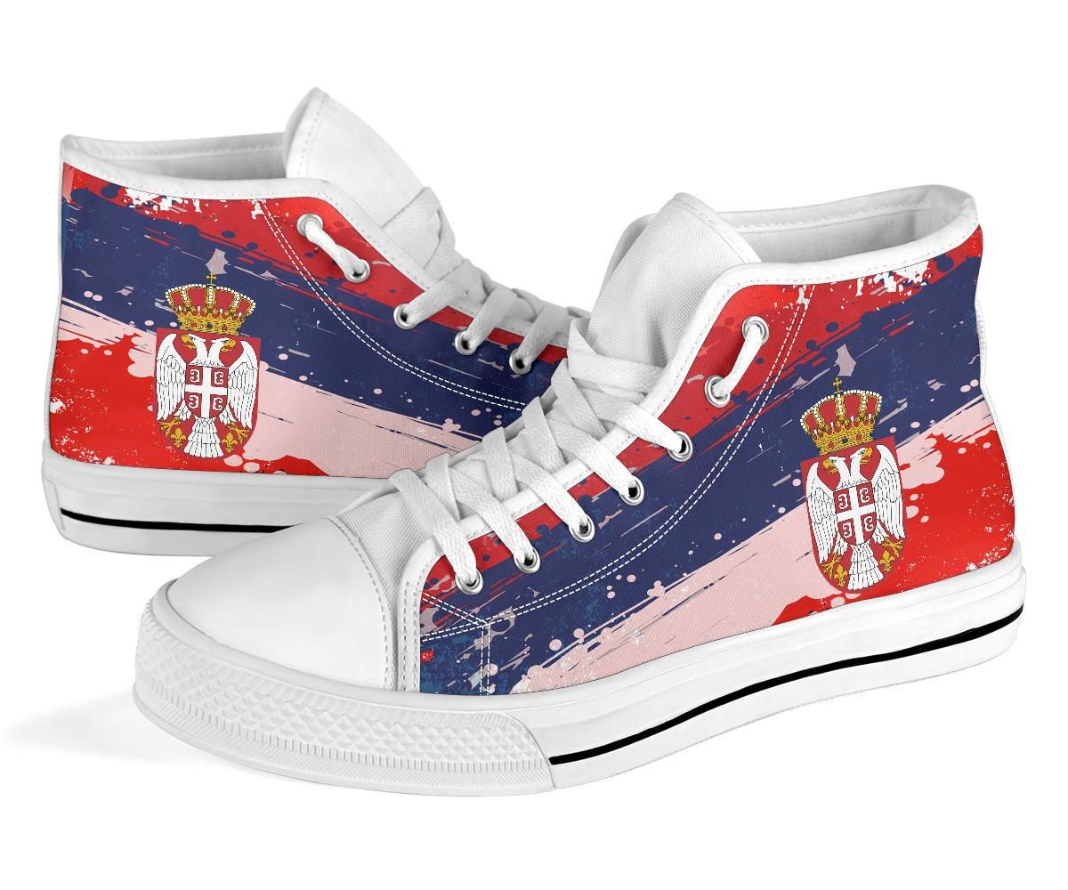 Serbia High Top Shoes Serbia National Flag and Emblem RLT7