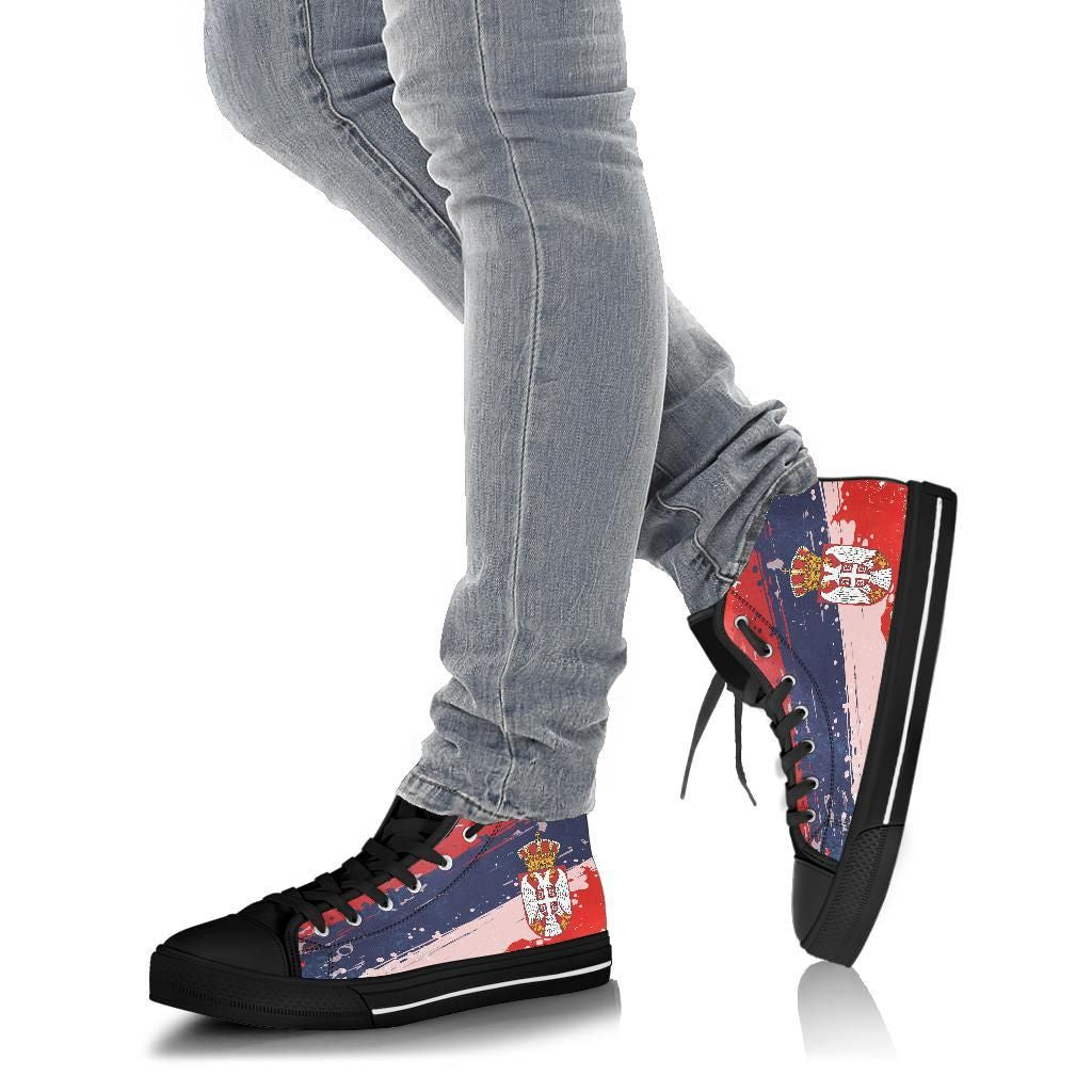 Serbia High Top Shoes Serbia National Flag and Emblem RLT7