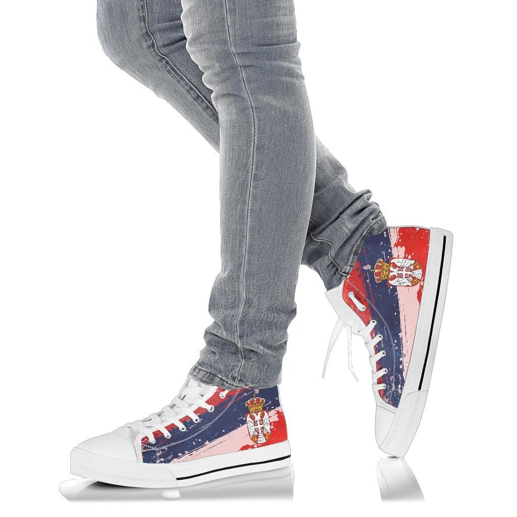Serbia High Top Shoes Serbia National Flag and Emblem RLT7