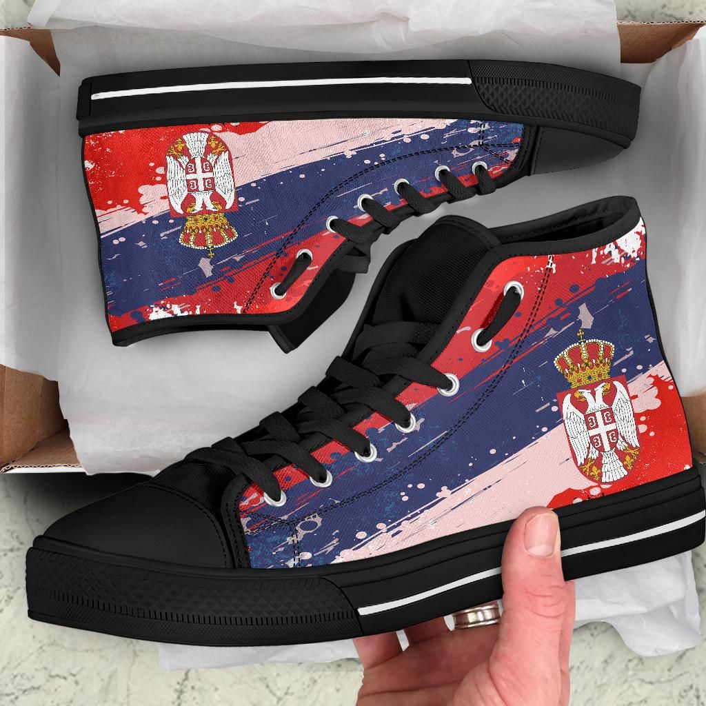 Serbia High Top Shoes Serbia National Flag and Emblem RLT7