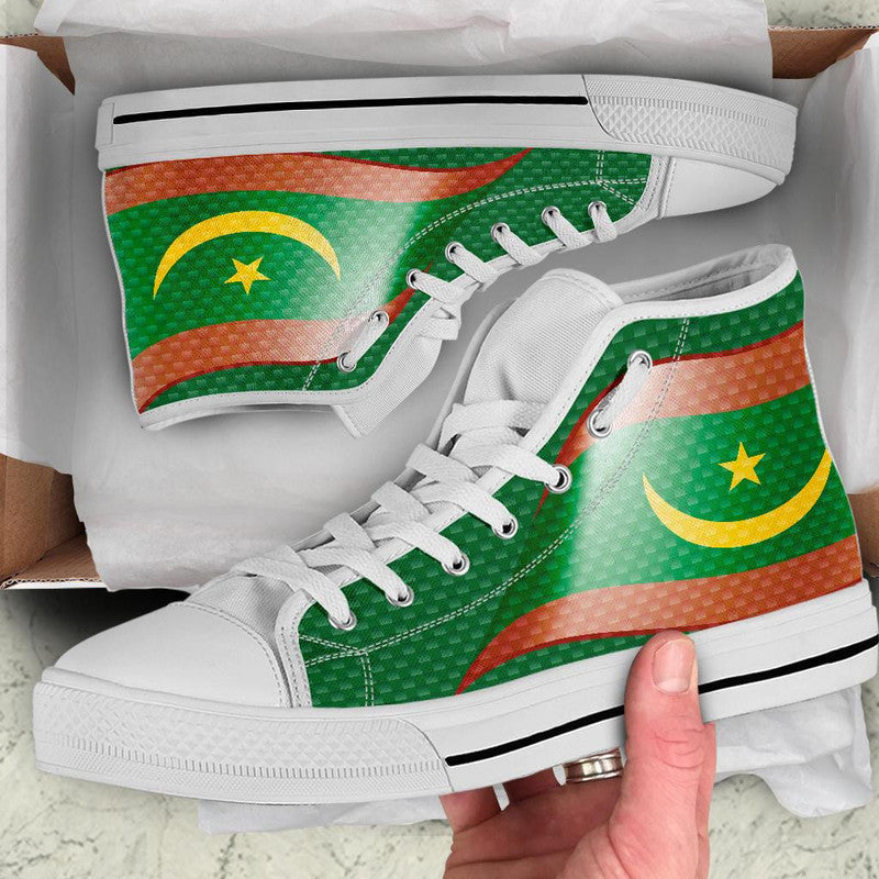 Mauritania High Top Shoes Mauritania Flag and Coat Of Arms RLT12