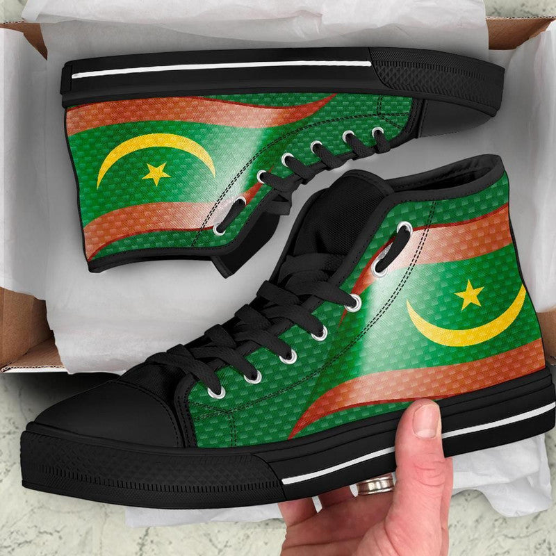 Mauritania High Top Shoes Mauritania Flag and Coat Of Arms RLT12