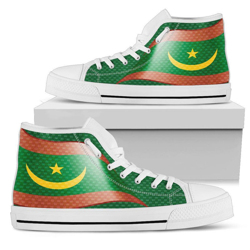 Mauritania High Top Shoes Mauritania Flag and Coat Of Arms RLT12