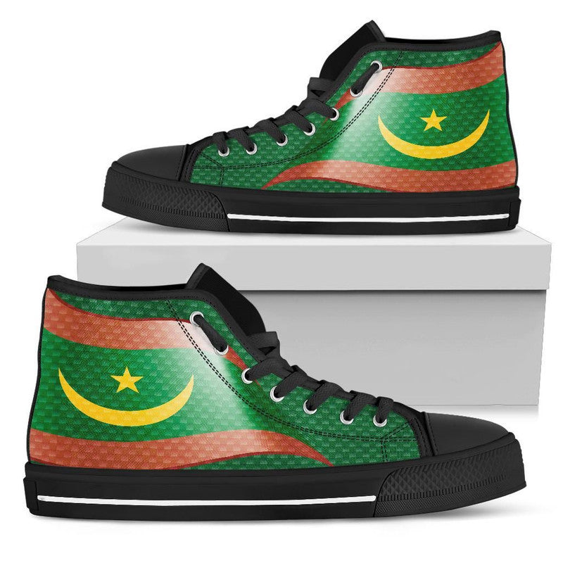 Mauritania High Top Shoes Mauritania Flag and Coat Of Arms RLT12