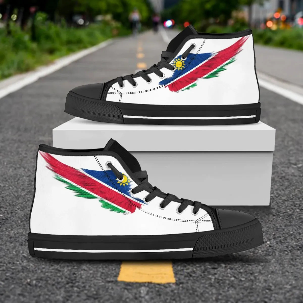 Namibia White High Top Shoes Wing Flag RLT7