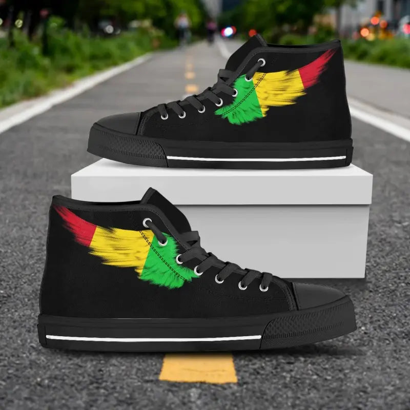Mali Black High Top Shoes Wing Flag RLT12
