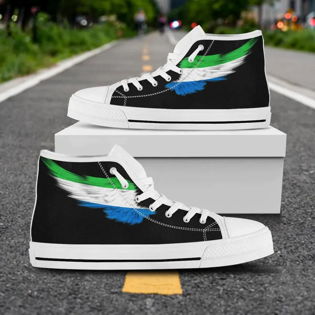 Sierra Leone Black High Top Shoes Wing Flag RLT7