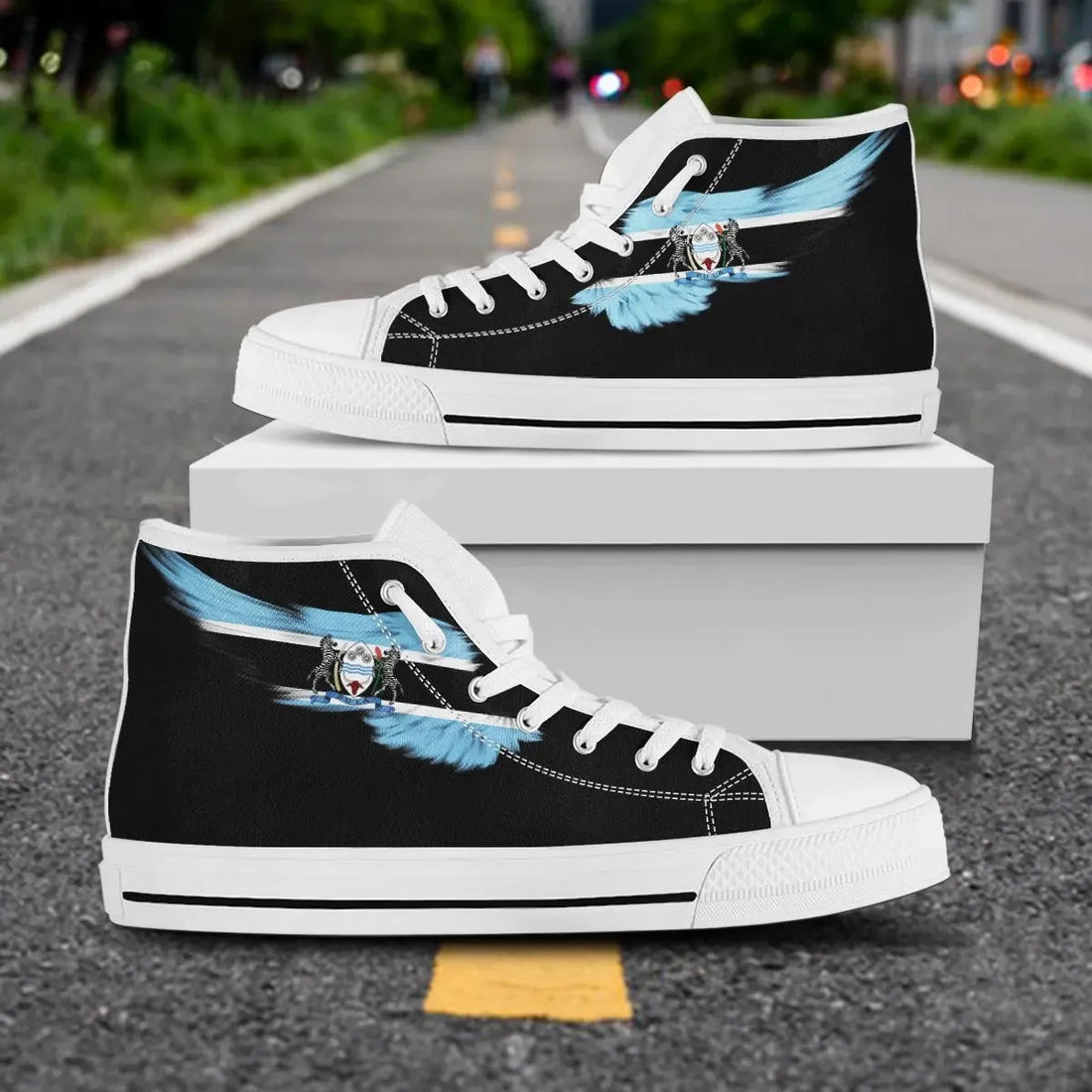 Botswana High Top Shoe Wing Flag Black RLT6