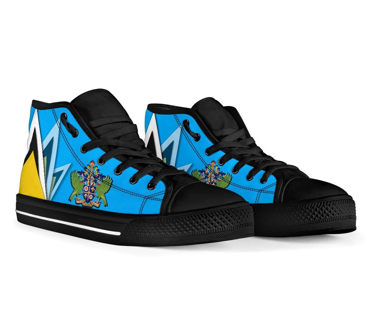 Saint Lucia hightopShoes Flag With Coat Of Arms RLT6