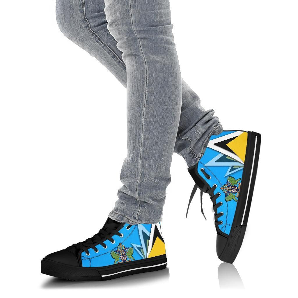 Saint Lucia hightopShoes Flag With Coat Of Arms RLT6