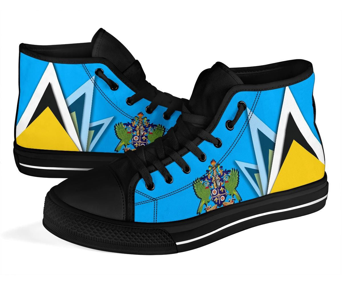 Saint Lucia hightopShoes Flag With Coat Of Arms RLT6