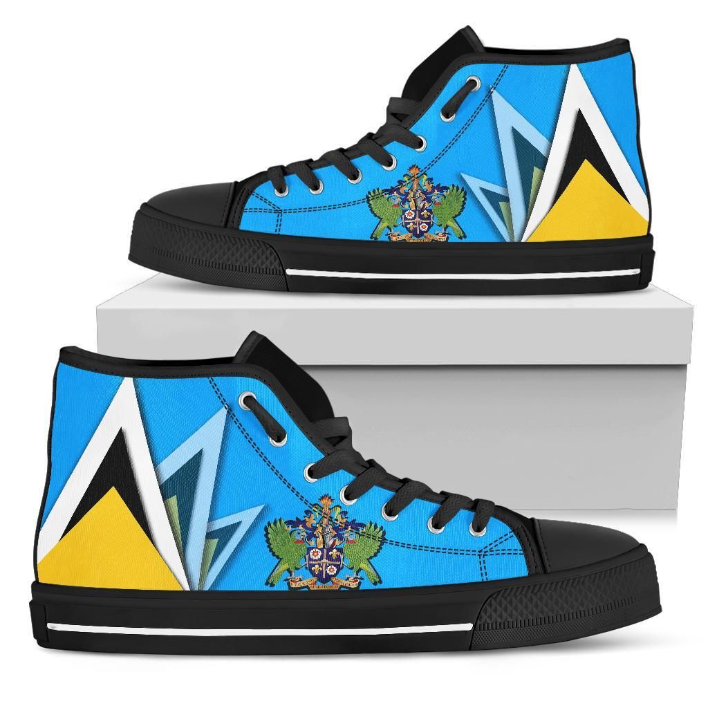 Saint Lucia hightopShoes Flag With Coat Of Arms RLT6