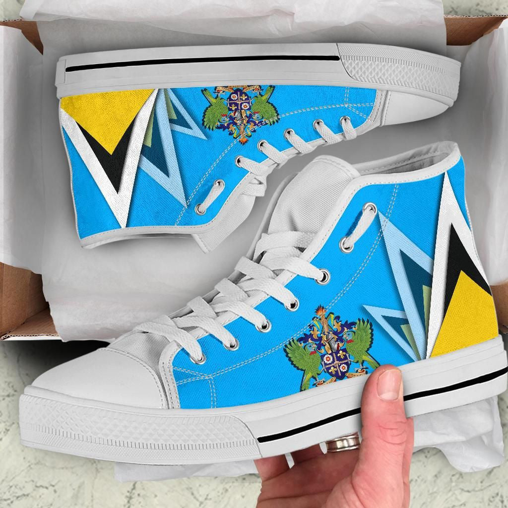 Saint Lucia hightopShoes Flag With Coat Of Arms RLT6