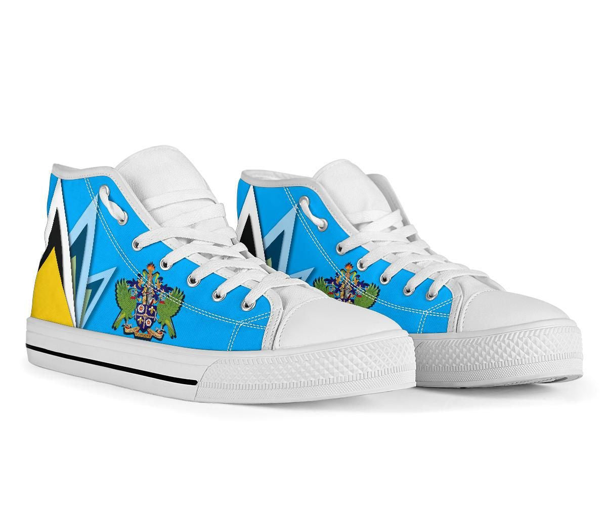 Saint Lucia hightopShoes Flag With Coat Of Arms RLT6