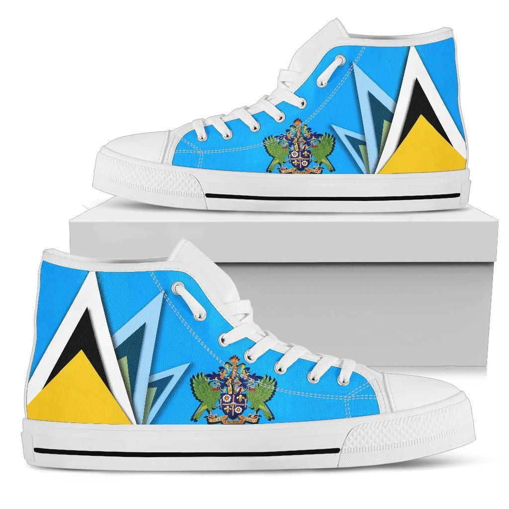 Saint Lucia hightopShoes Flag With Coat Of Arms RLT6