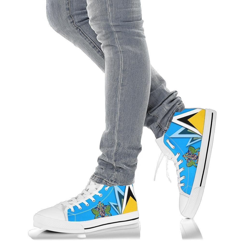 Saint Lucia hightopShoes Flag With Coat Of Arms RLT6