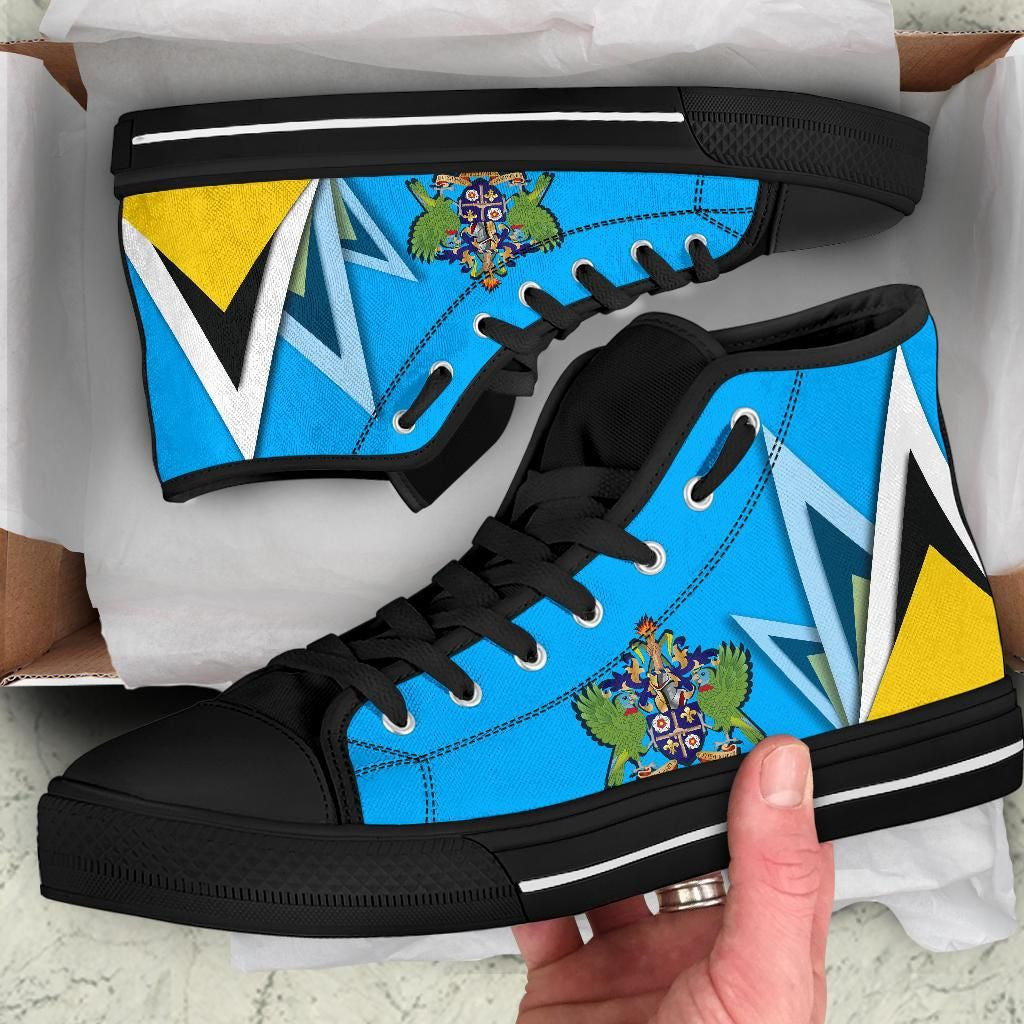 Saint Lucia hightopShoes Flag With Coat Of Arms RLT6