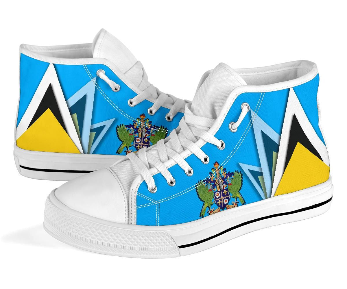 Saint Lucia hightopShoes Flag With Coat Of Arms RLT6