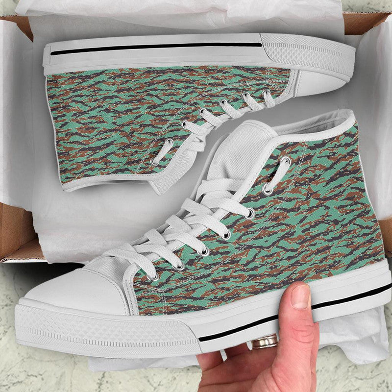 Army Guyana Tiger Stripe Camouflage Seamless High Top Shoe RLT8