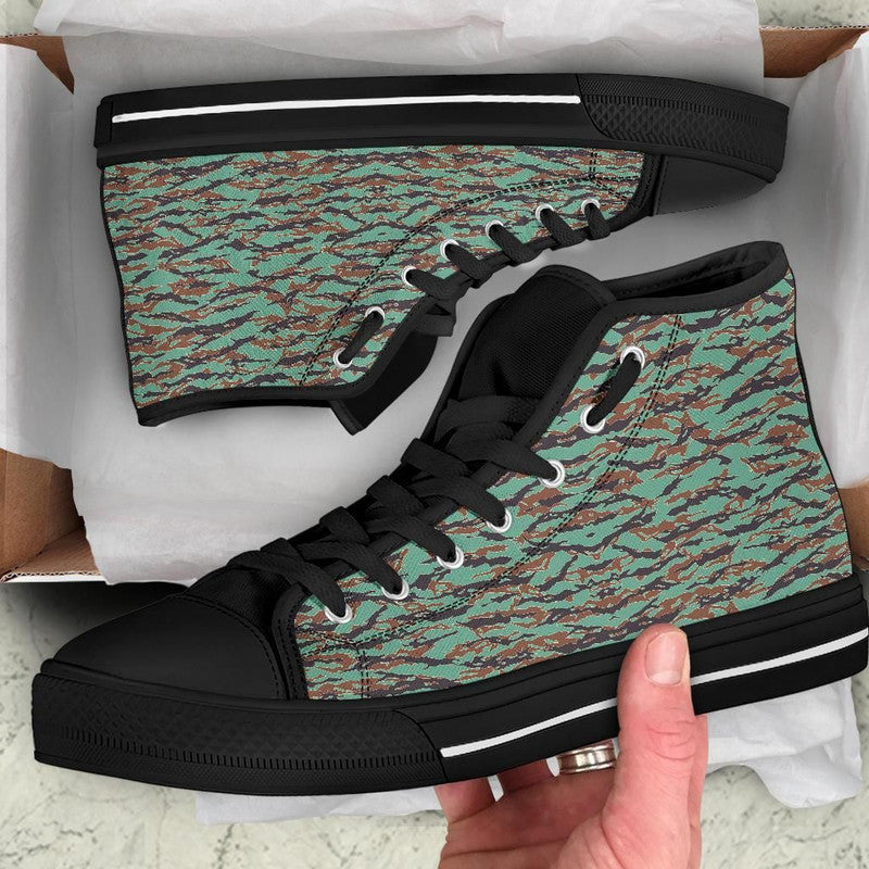 Army Guyana Tiger Stripe Camouflage Seamless High Top Shoe RLT8