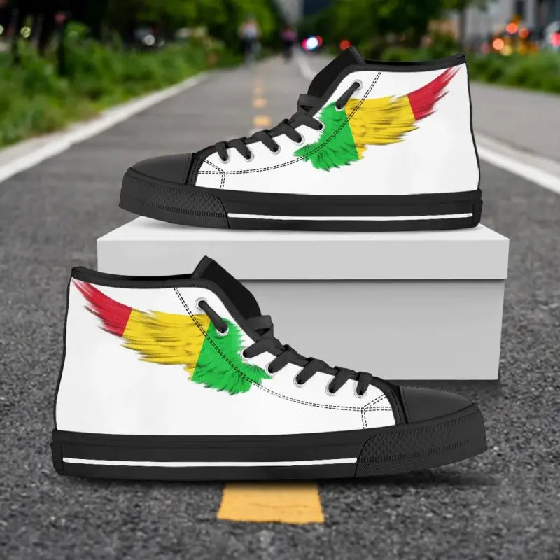 Mali White High Top Shoes Wing Flag RLT12