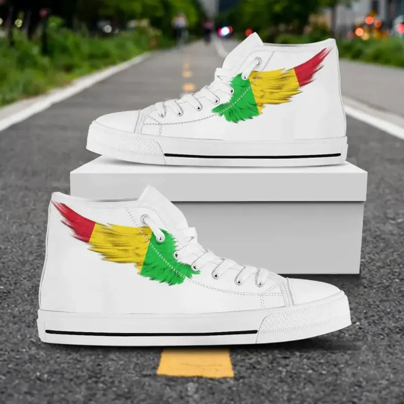 Mali White High Top Shoes Wing Flag RLT12