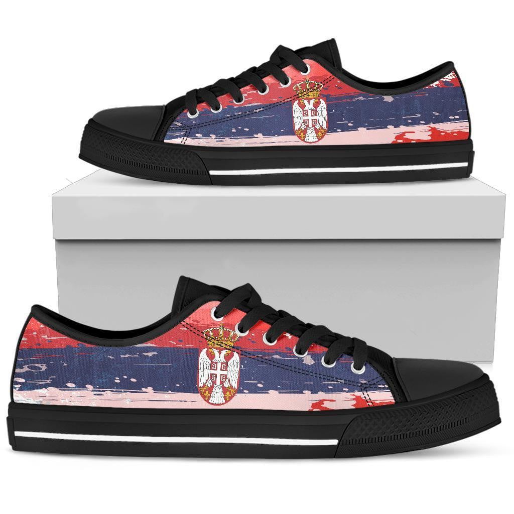 Serbia Low Top Shoes Serbia National Flag and Emblem RLT7
