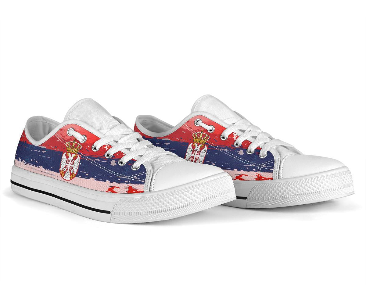 Serbia Low Top Shoes Serbia National Flag and Emblem RLT7