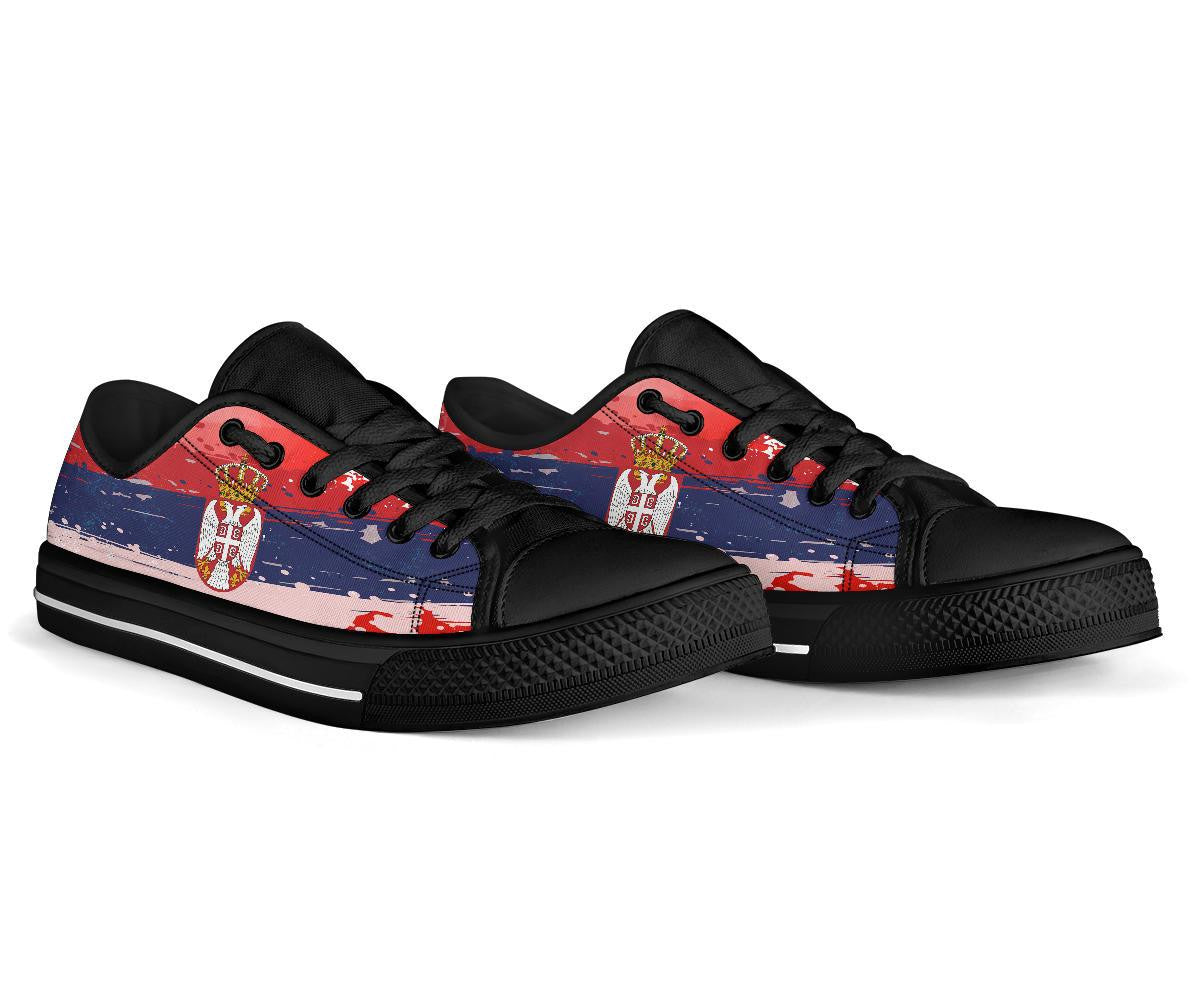 Serbia Low Top Shoes Serbia National Flag and Emblem RLT7