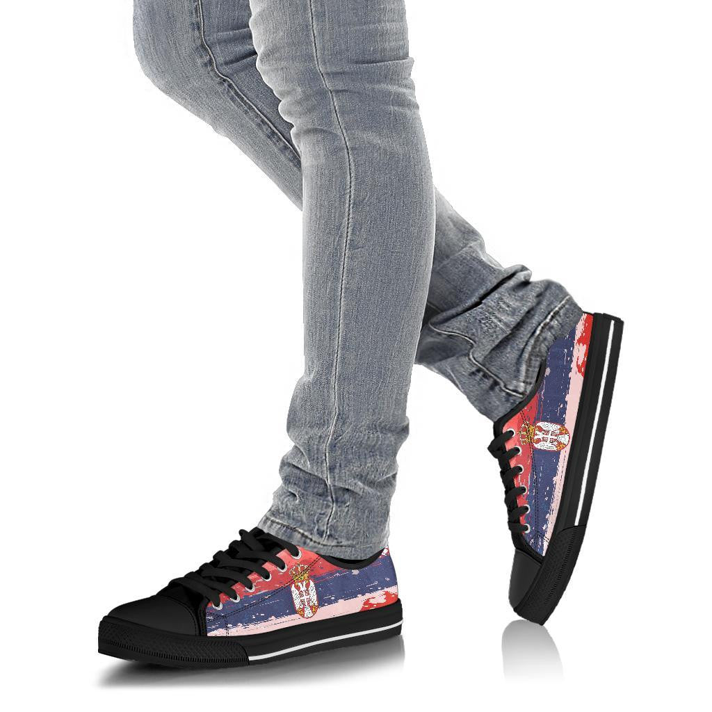 Serbia Low Top Shoes Serbia National Flag and Emblem RLT7