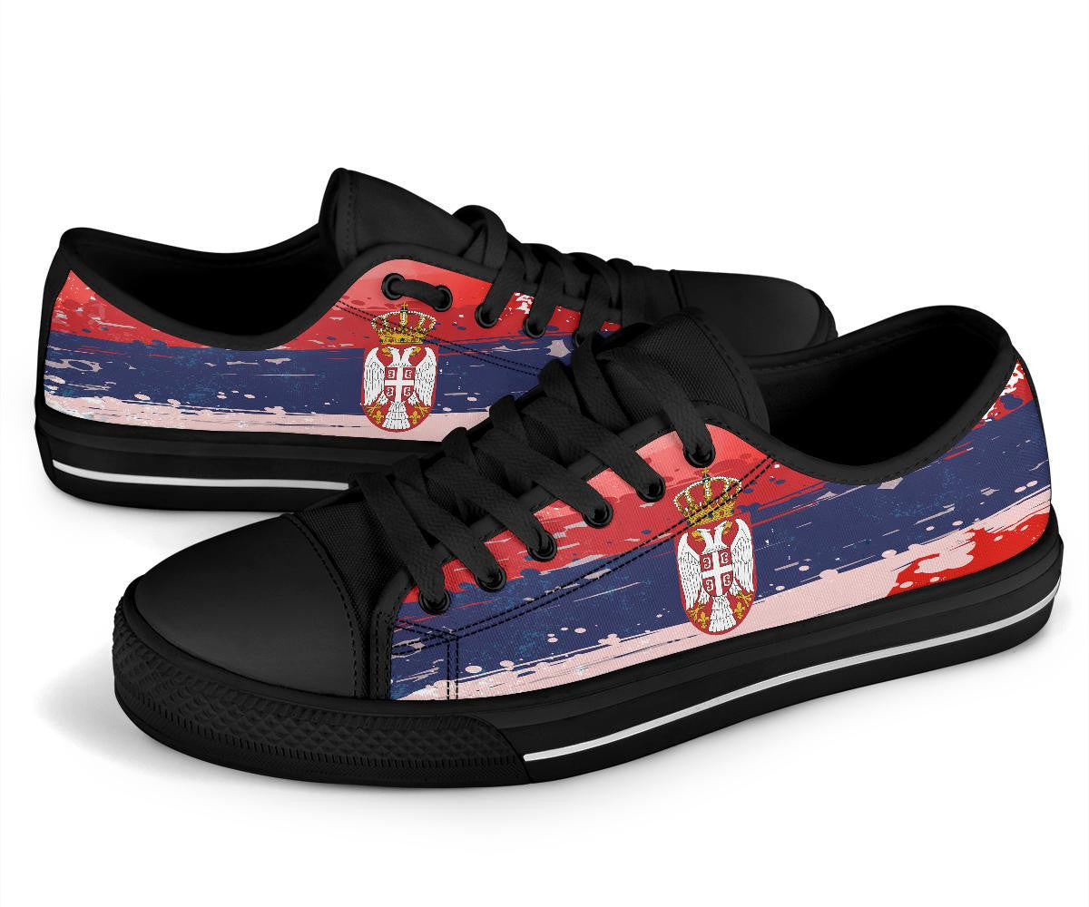 Serbia Low Top Shoes Serbia National Flag and Emblem RLT7