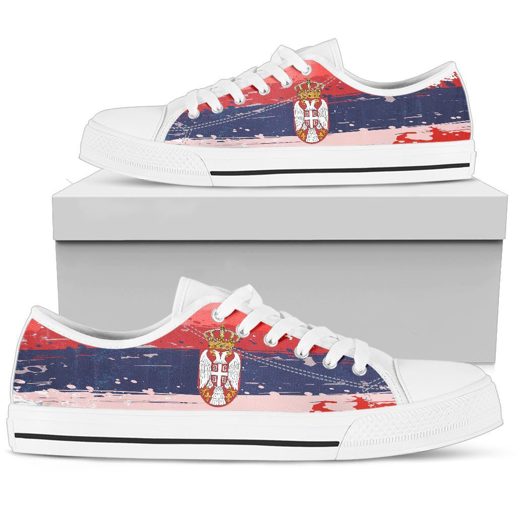 Serbia Low Top Shoes Serbia National Flag and Emblem RLT7