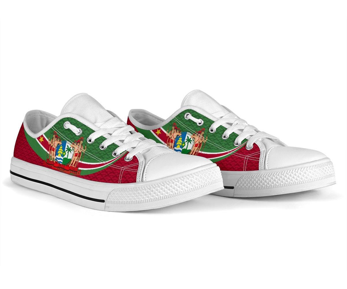 Suriname Low Top Shoes Top Shoes Suriname Coat Of Arms and Flag Color RLT7