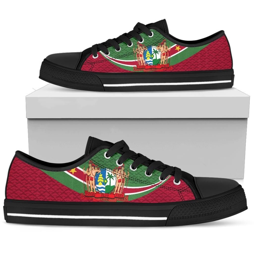 Suriname Low Top Shoes Top Shoes Suriname Coat Of Arms and Flag Color RLT7