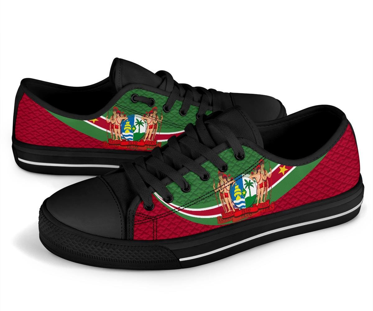 Suriname Low Top Shoes Top Shoes Suriname Coat Of Arms and Flag Color RLT7