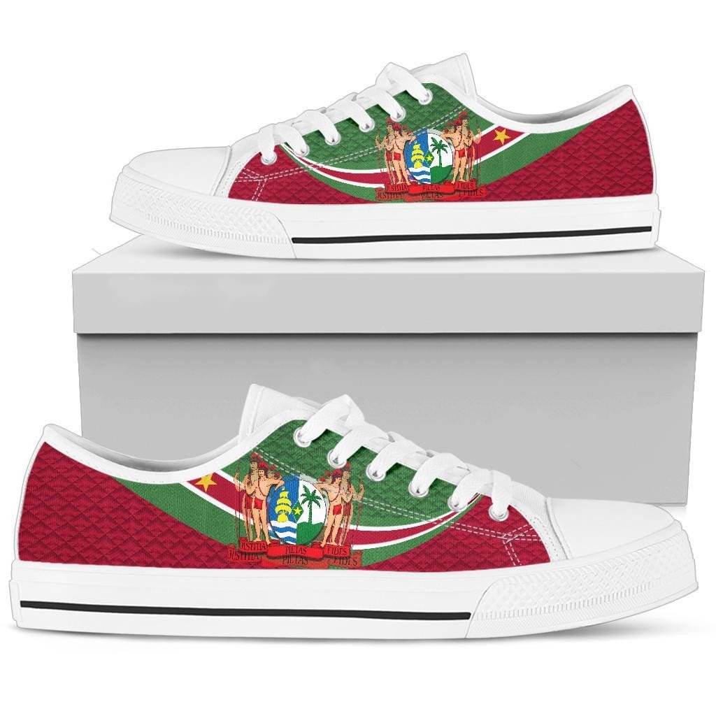 Suriname Low Top Shoes Top Shoes Suriname Coat Of Arms and Flag Color RLT7