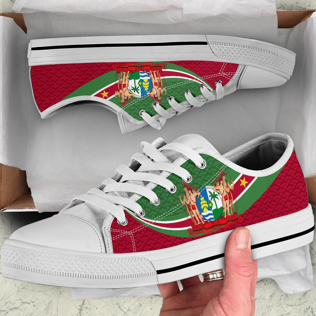 Suriname Low Top Shoes Top Shoes Suriname Coat Of Arms and Flag Color RLT7