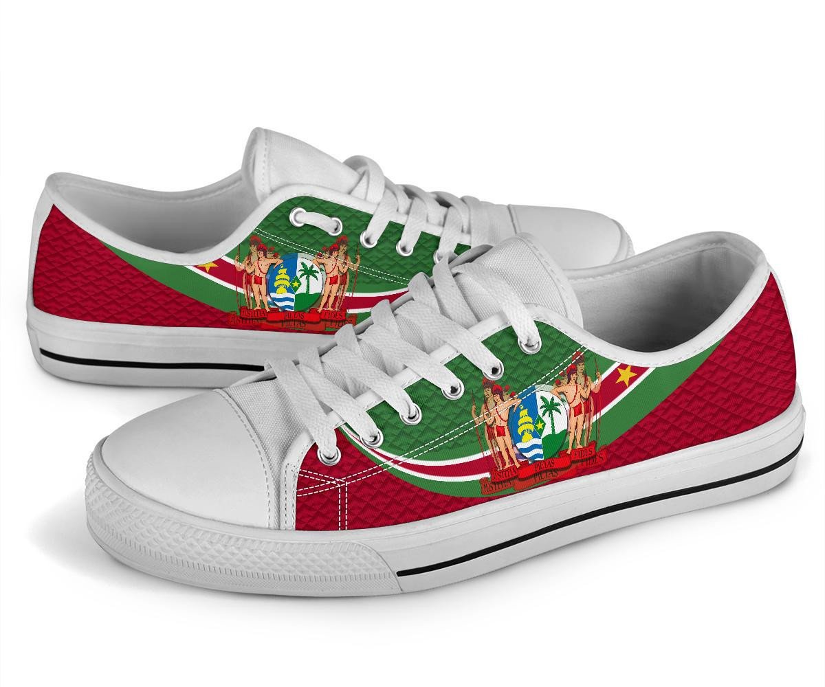 Suriname Low Top Shoes Top Shoes Suriname Coat Of Arms and Flag Color RLT7