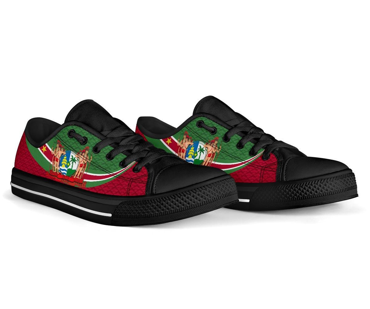 Suriname Low Top Shoes Top Shoes Suriname Coat Of Arms and Flag Color RLT7