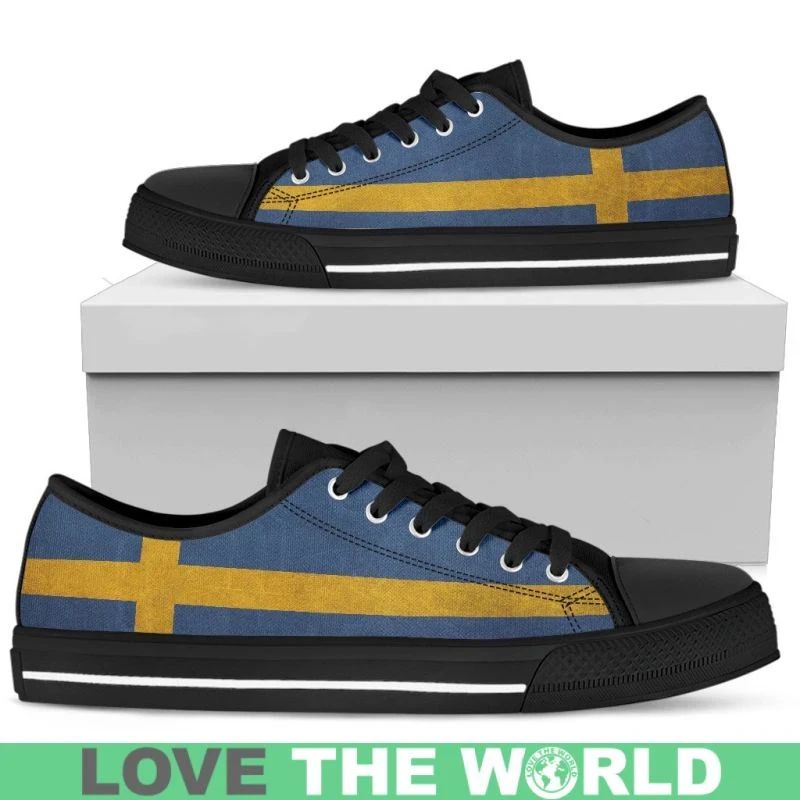 Sweden Grunge Flag Low Top Shoes RLT7