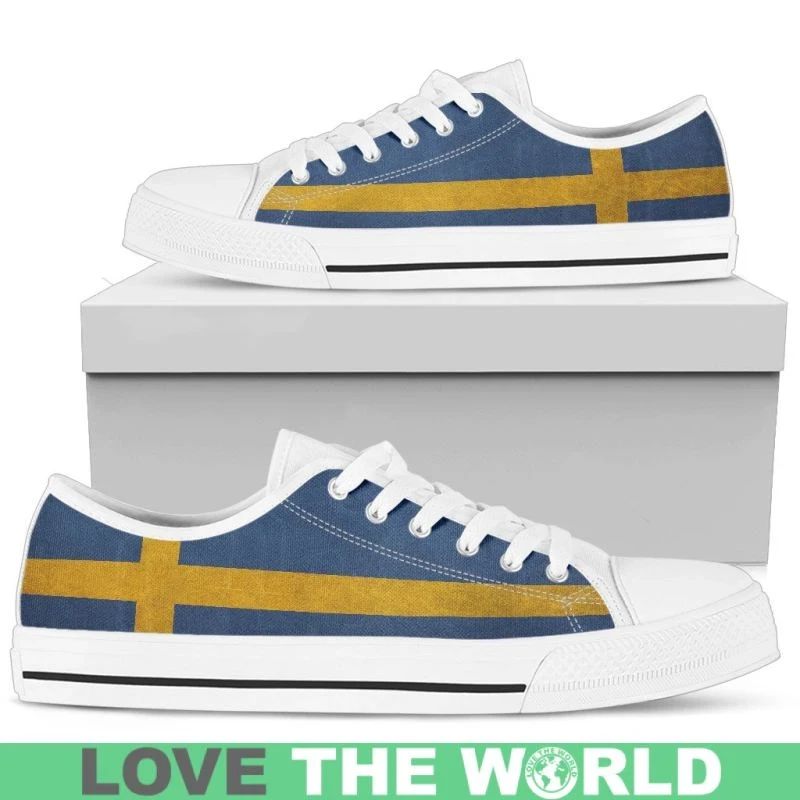 Sweden Grunge Flag Low Top Shoes RLT7