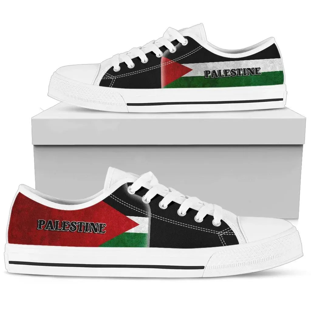 Palestine Flag Low Top Shoes Coat Of Arms RLT13