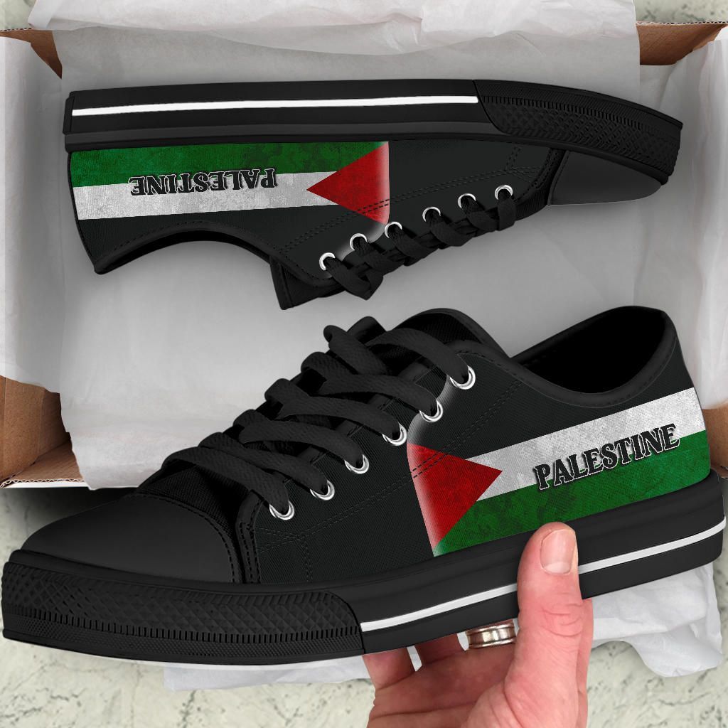 Palestine Flag Low Top Shoes Coat Of Arms RLT13