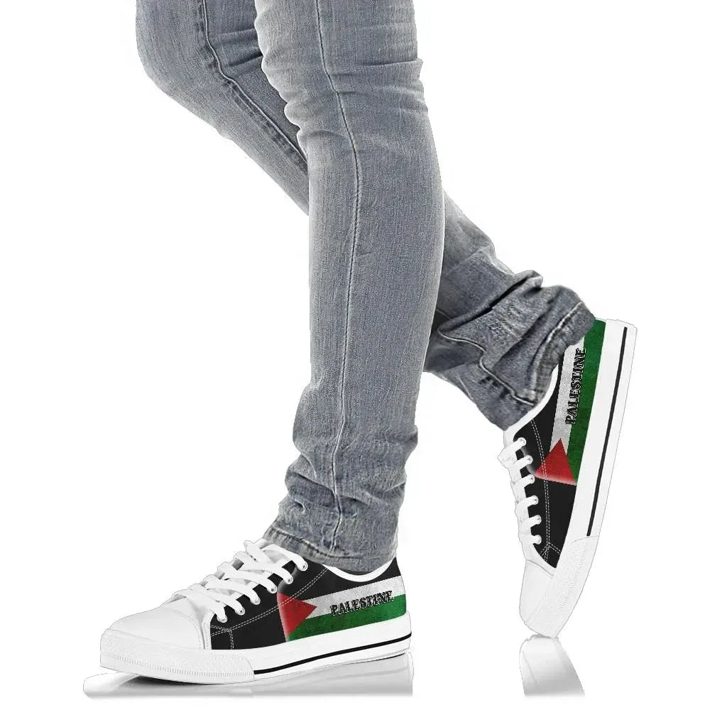 Palestine Flag Low Top Shoes Coat Of Arms RLT13