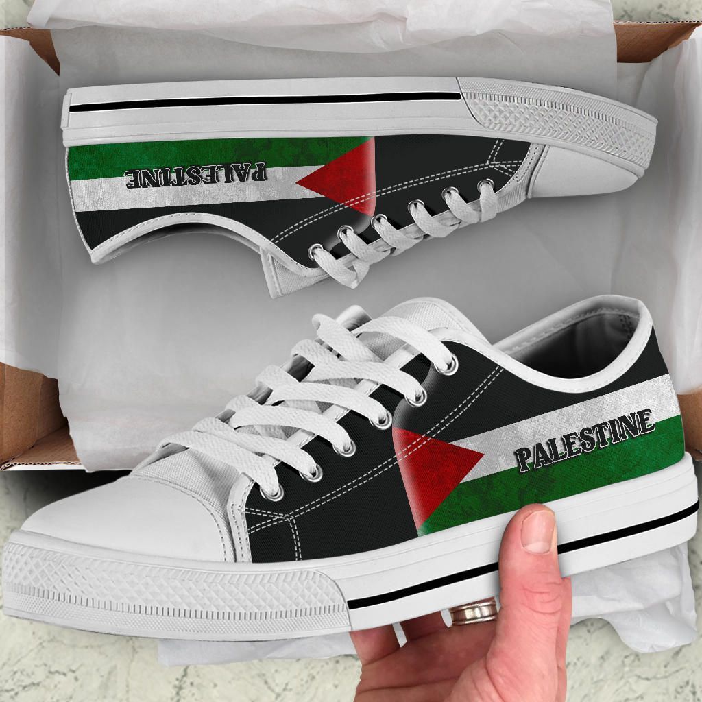Palestine Flag Low Top Shoes Coat Of Arms RLT13