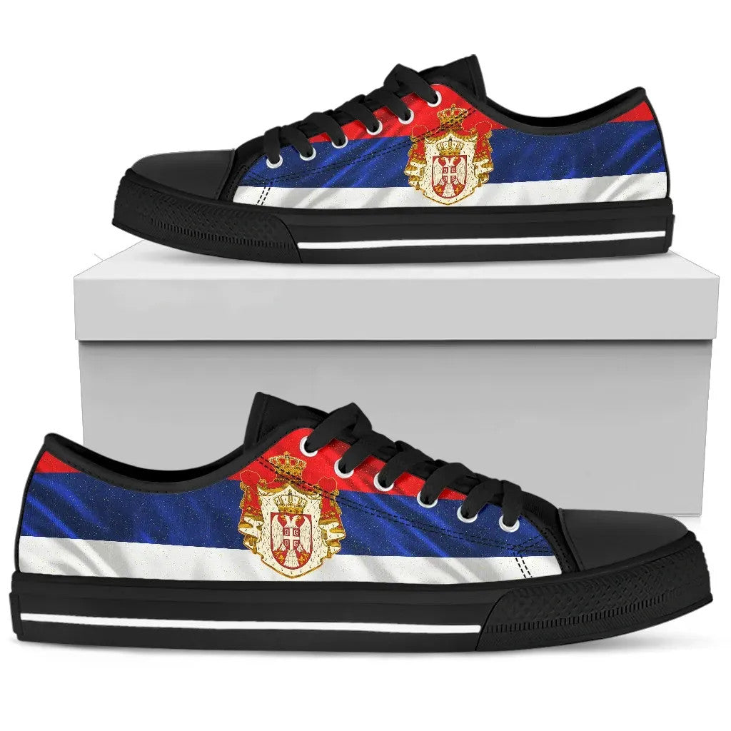 Serbia Waving Flag Low Top Shoes RLT7