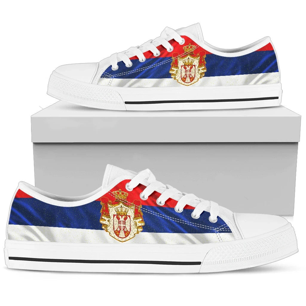 Serbia Waving Flag Low Top Shoes RLT7
