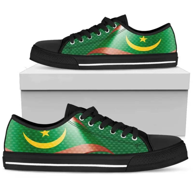 Mauritania Low Top Shoes Mauritania Flag and Coat Of Arms RLT12