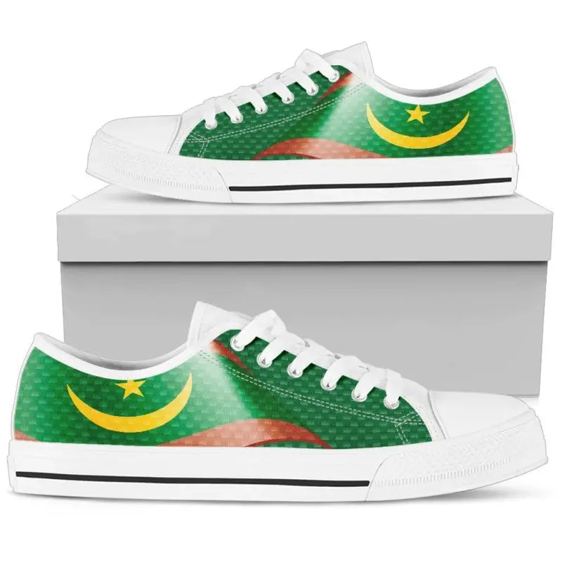 Mauritania Low Top Shoes Mauritania Flag and Coat Of Arms RLT12